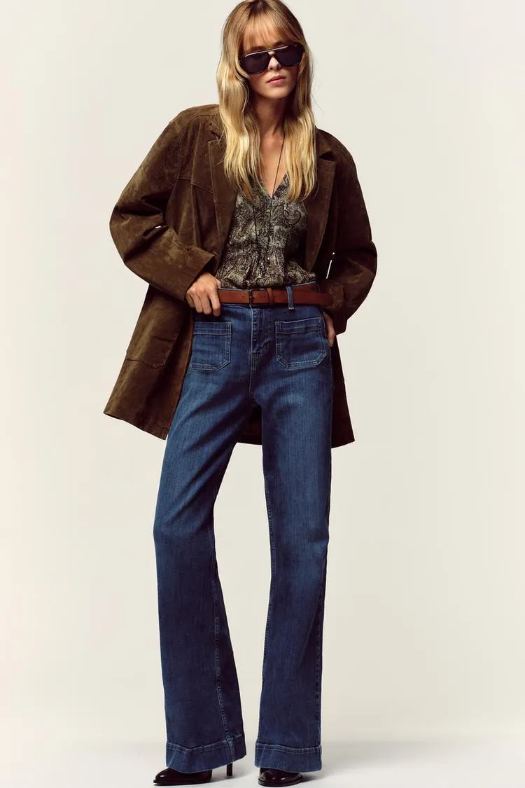 Z1975 FLARE HIGH WAIST JEANS WITH BELT