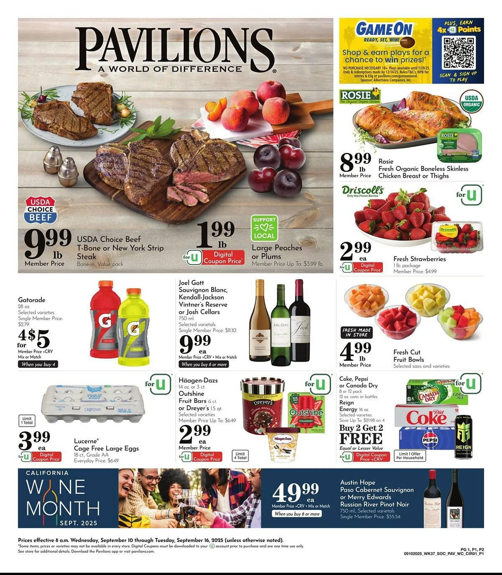 Weekly ad Pavilions weekly ad from September 10 to September 16 2025 - Page 1