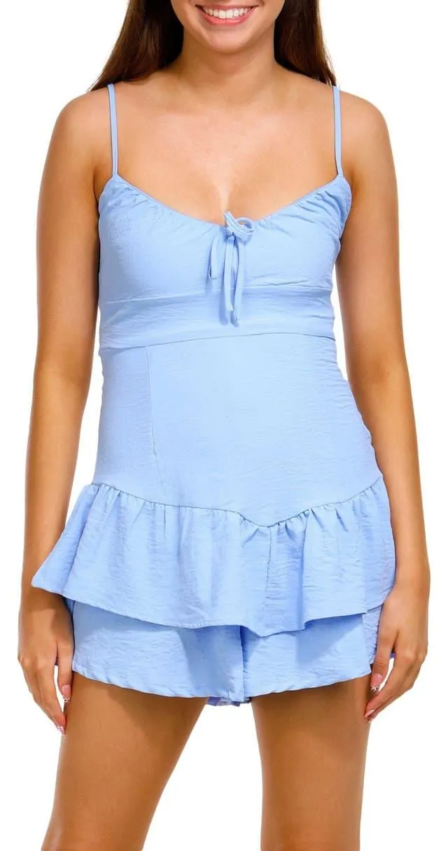 Derek Heart Juniors Tiered Sleeveless Romper