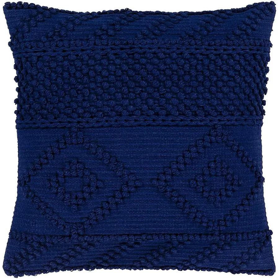 Livabliss Merdo 18-in x 18-in Navy Square Indoor Decorative Pillow