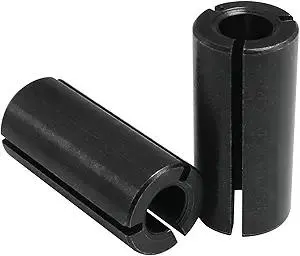 2PCS 1/2 Inch to 1/4 Inch Router Collet Reduction Sleeve Tool Bit, Shank Reducer Reducing Bit, Black
