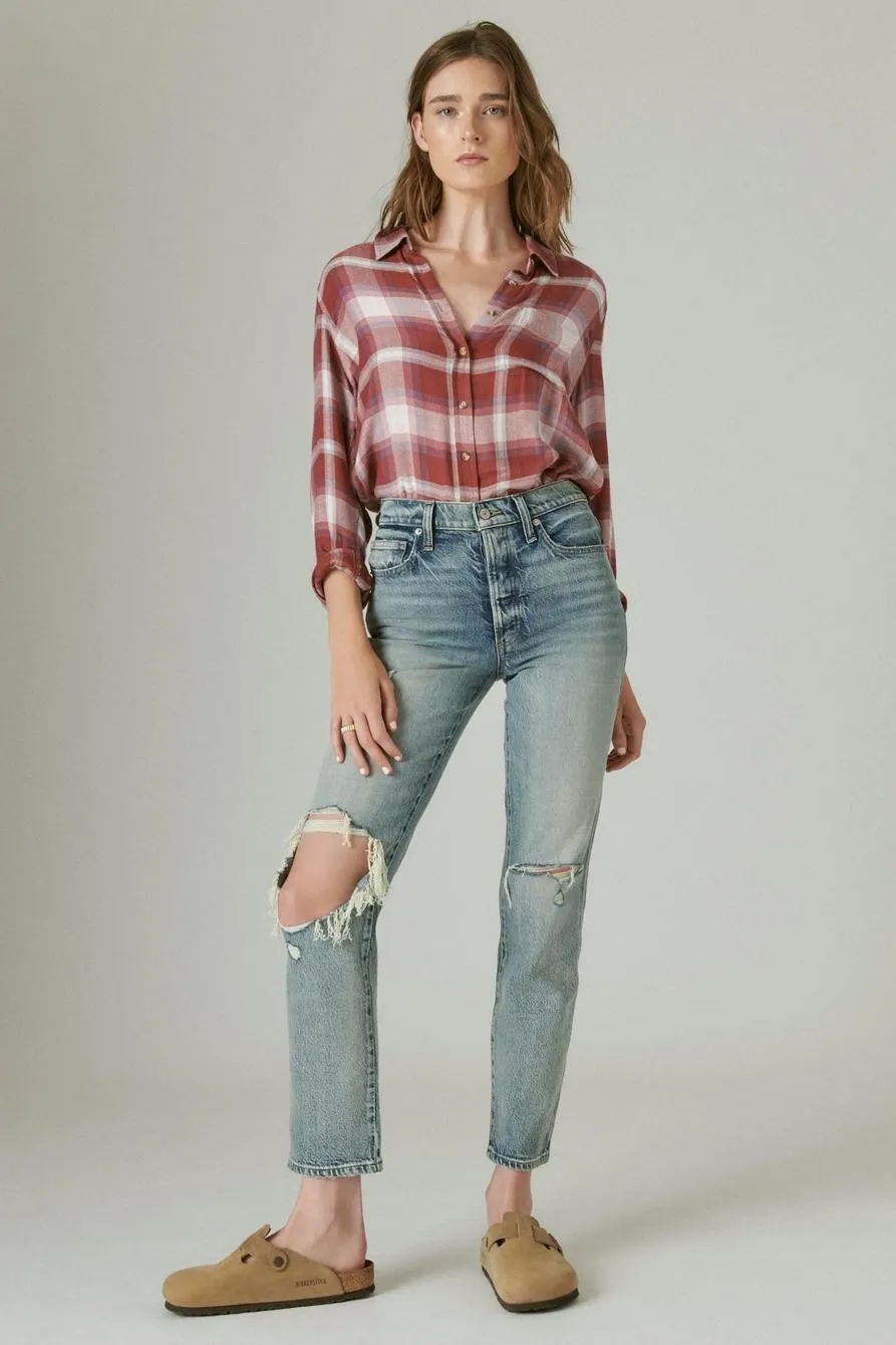 high rise drew mom jean