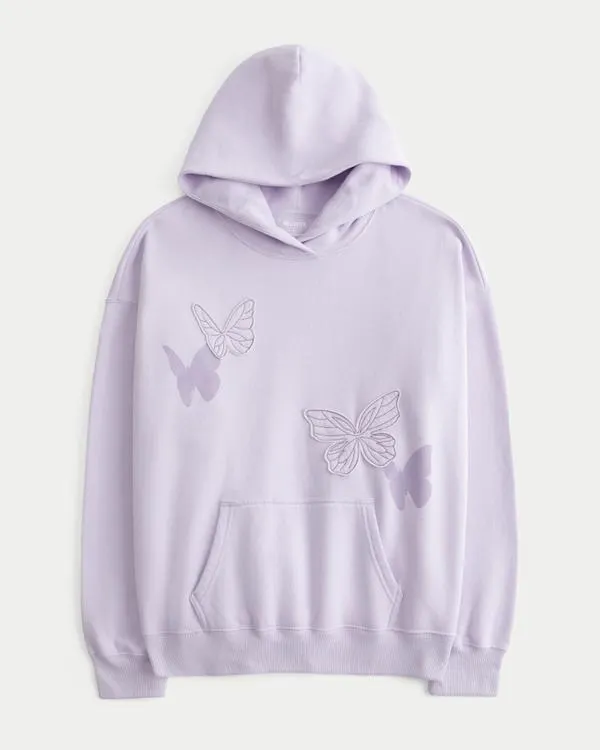 Oversized Butterfly Graphic Hoodie