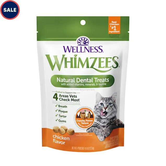 Whimzees Wellness Natural Chicken Flavor Cat Dental Treats, 4.5 oz.