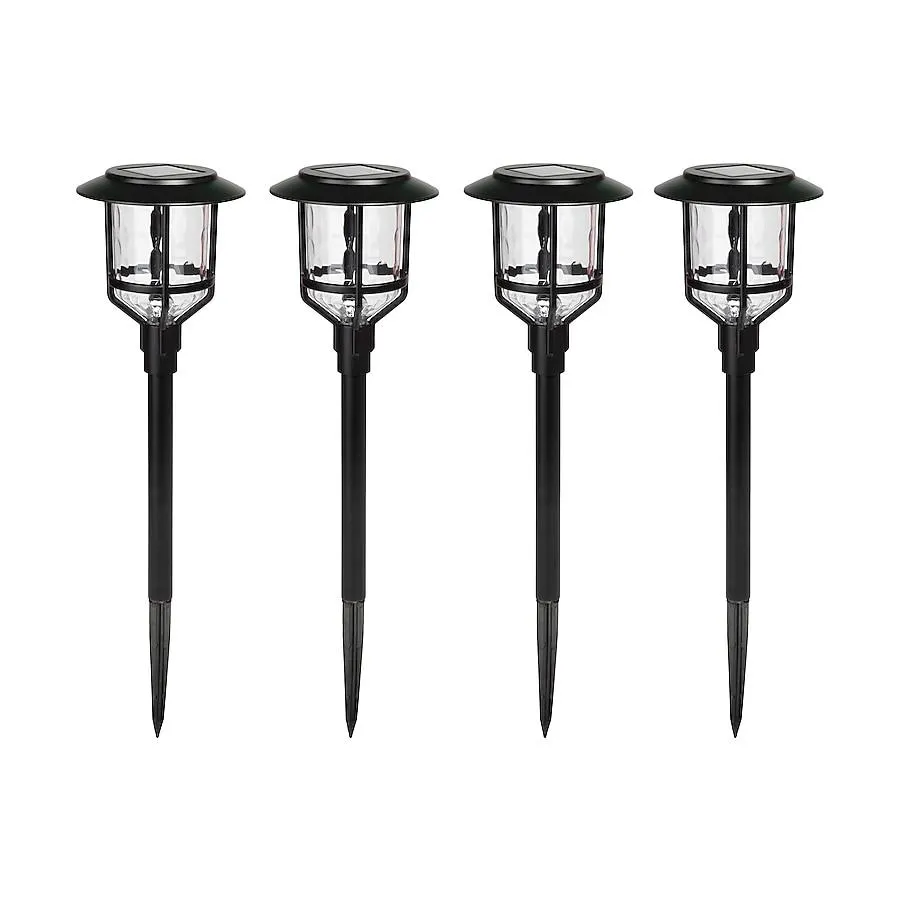 Harbor Breeze 4 -Pack 10 -Lumens Black Solar LED Outdoor Path Light Kit ( 3000-K )