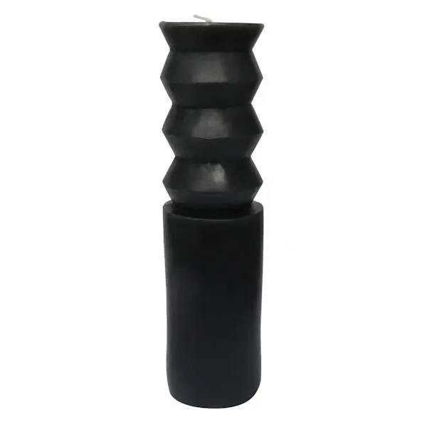 Crosby St. Black Unscented Totem Pillar Candle, 2x8