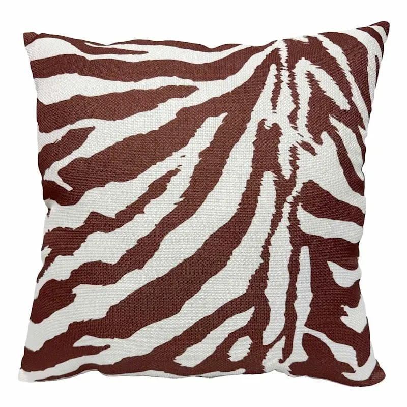 Knife Edge Animal Print Square Outdoor Throw Pillow, 16"