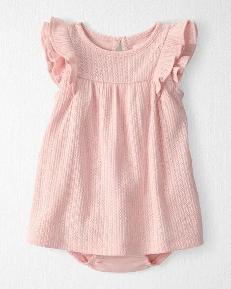 Baby Girl Pointelle Bodysuit Dress Made with Organic Cotton