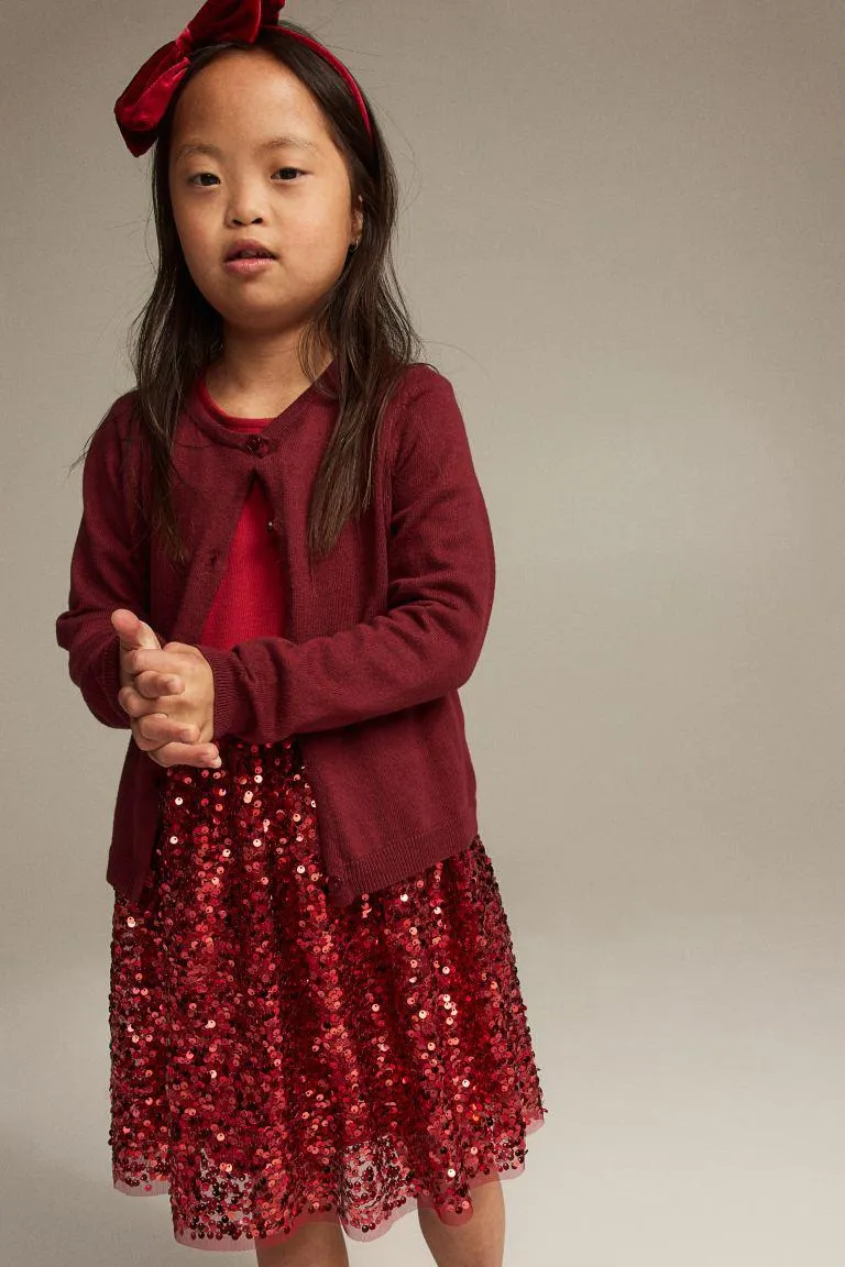 Sequined jersey dress