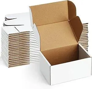 Shipping Boxes 6x4x3 inches Small Mailing Boxes 25 Pack White Cardboard Corrugated Box Mailers