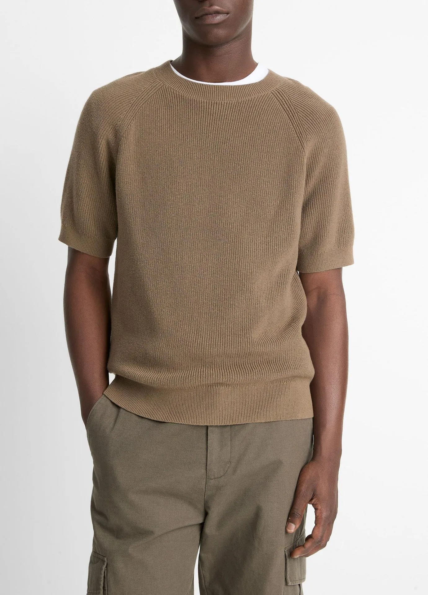 Cotton Short-Sleeve Sweater