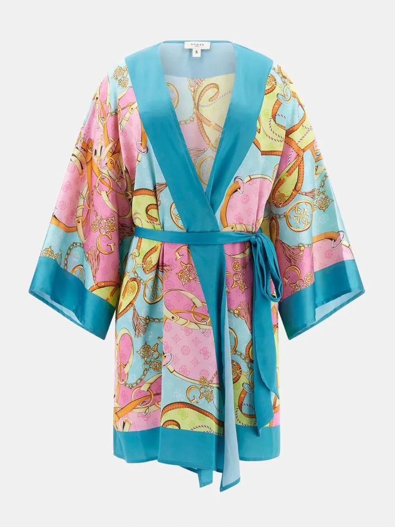 Belted Satin Kimono