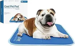 The Green Pet Shop Cool Pet Pad - Medium, Blue - Self-Cooling, Pressure Activated Mat for Dogs & Cats from 21-45 lbs - Non-Toxic Gel, No Water Needed