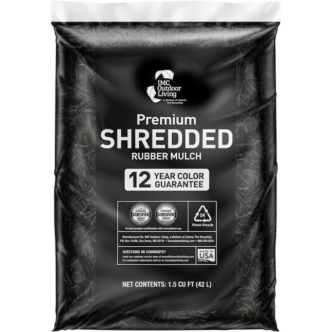 GroundSmart 1.5 Cubic feet Black Rubber Shredded Bulk rubber mulch (IPEMA Certified for Playgrounds) Recycled Bulk Mulch