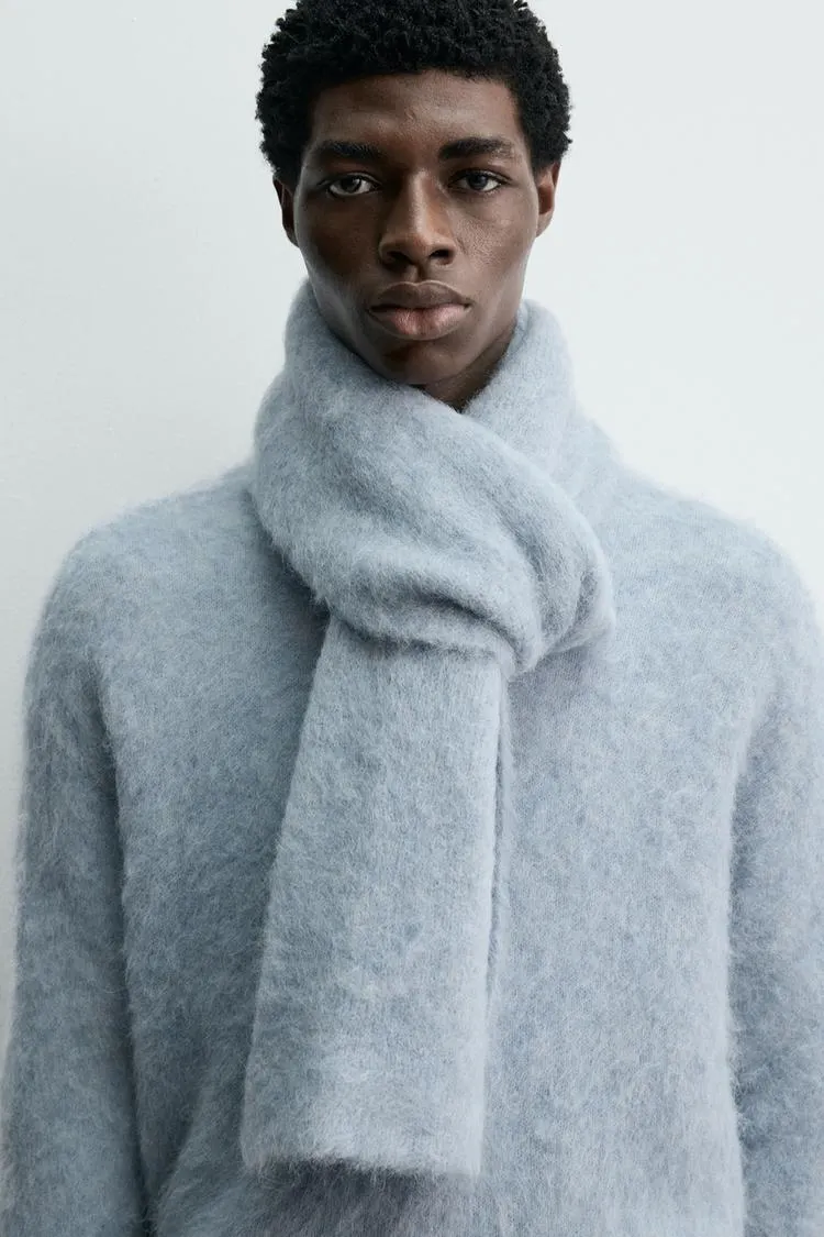 ALPACA BLEND KNIT SCARF