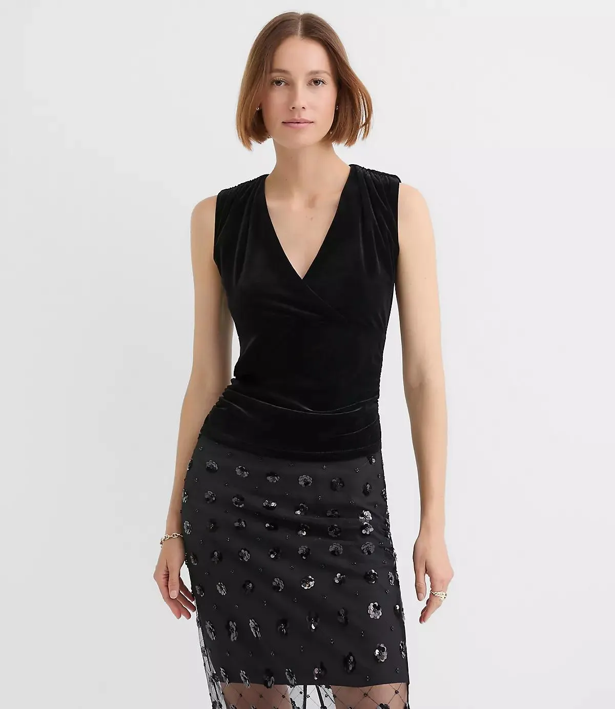 Velour Tie Back Crossover Top