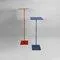 Italian Modern Square Red and Blue Metal Pedestals, 1970s, Set of 2
