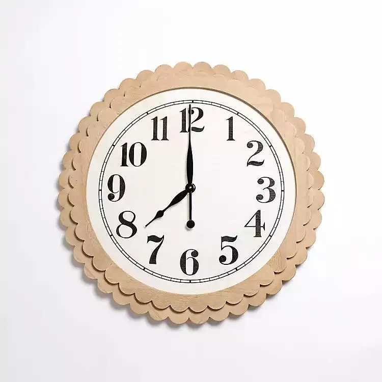 Natural Jenny Scalloped Wall Clock