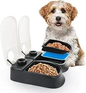 PAWISE Automatic Cat Feeders 2 Meal Automatic Dog Feeder,Dog/Cat Food Dispenser 1.5 Cups, Schedule Meal or Treat, with 48-Hour Timer