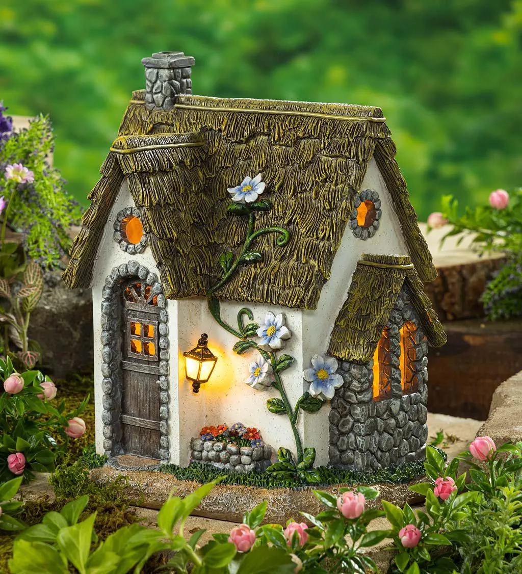 Miniature Fairy Garden Solar English Stone Cottage
