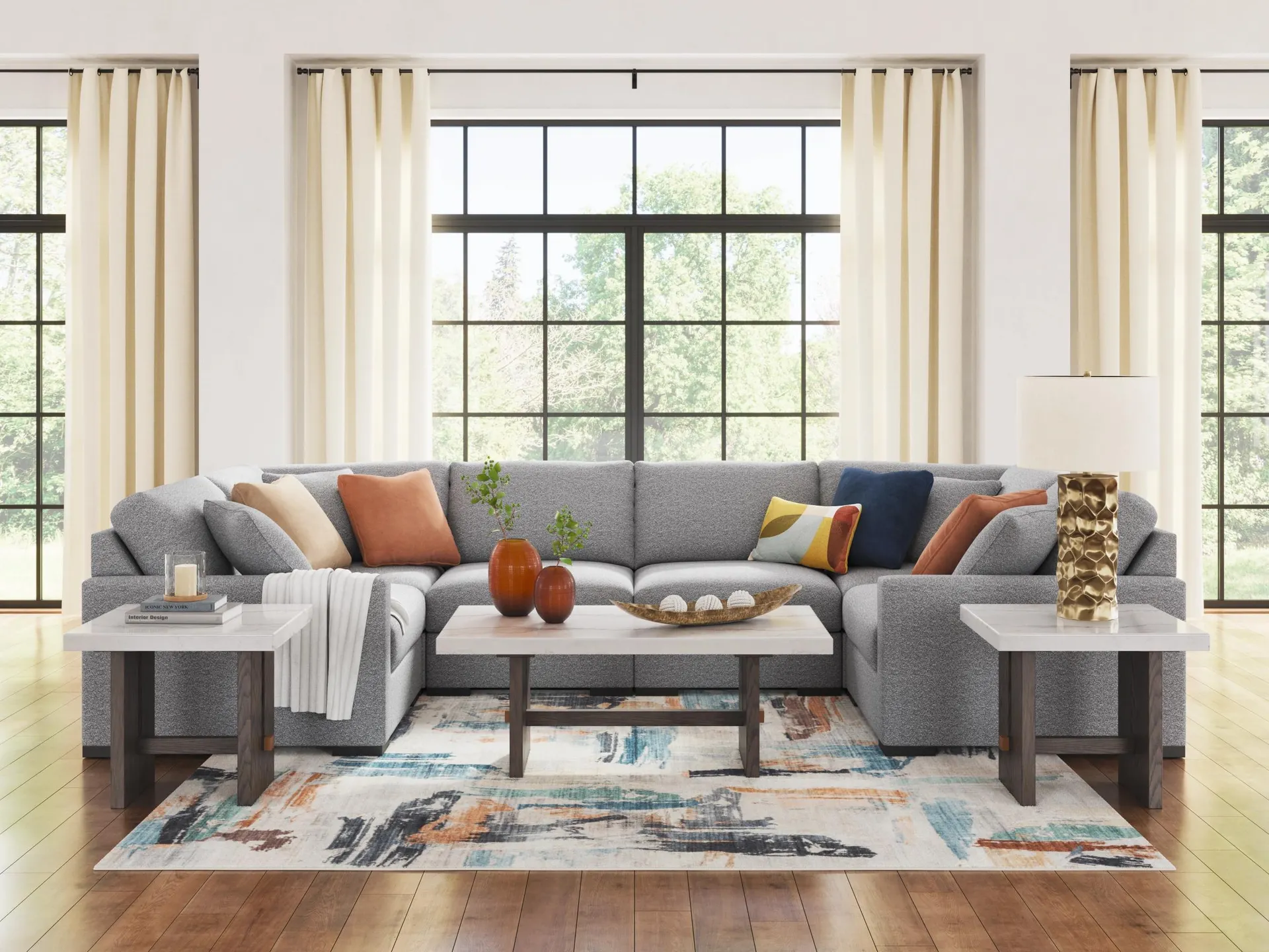 Omaha by Ashley 6-Piece Modular Next-Gen Nuvella™ Performance Fabric Sectional
