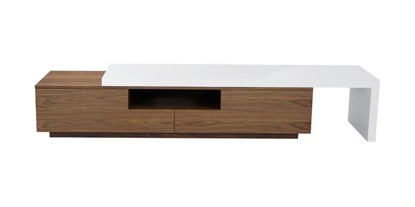 Murino Tv Stand Walnut & White Extension