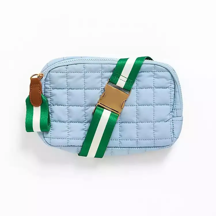 Light Blue Puffer Belt Bag
