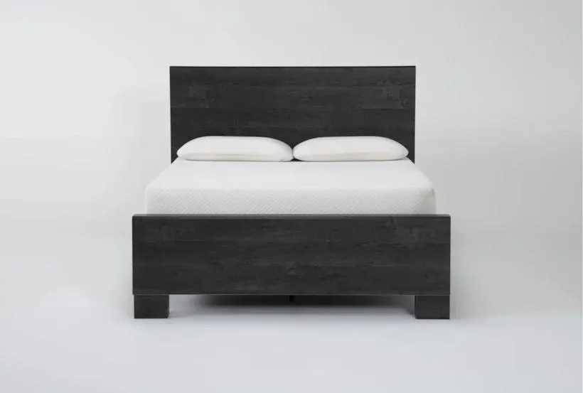 Derrie Black Queen Wood Panel Bed