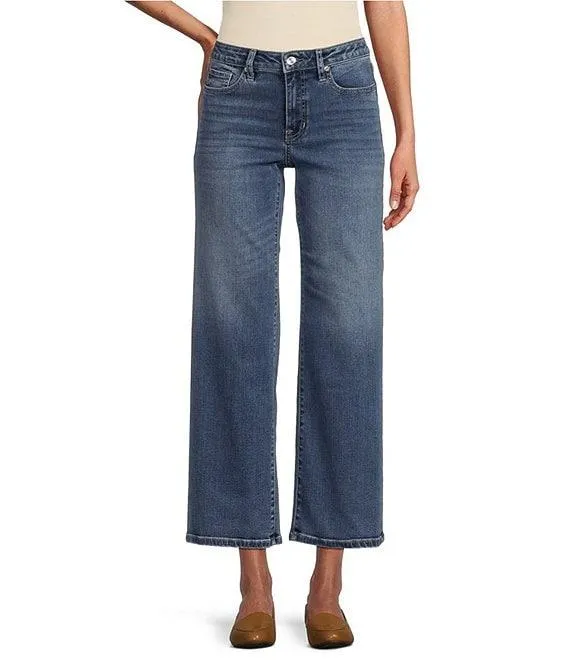 Indigo High Rise Wide Leg Cropped Jean