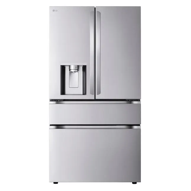 LG Standard Depth MAX 28.6-cu ft 4-Door Smart French Door Refrigerator with Dual Ice Maker, Water and Ice Dispenser (Fingerprint Resistant) ENERGY STAR