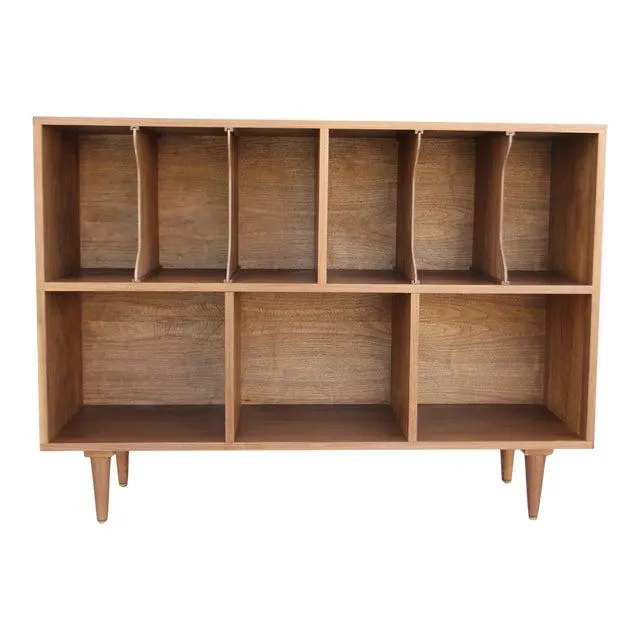 Double Decker Walnut Record Credenza