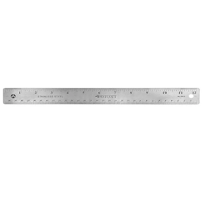 Westcott 12" Standard Stainless Steel Ruler,