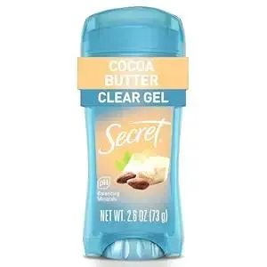 Secret Fresh Antiperspirant Deodorant for Women, 72hr Breathable Sweat & Odor Protection, Instant Freshness & Gentle, PH Balancing Minerals, Clear Gel, Cocoa Butter Scent, 2.6 oz