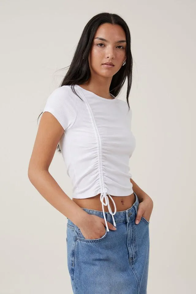 Marli Rouched Front Short Sleeve Top