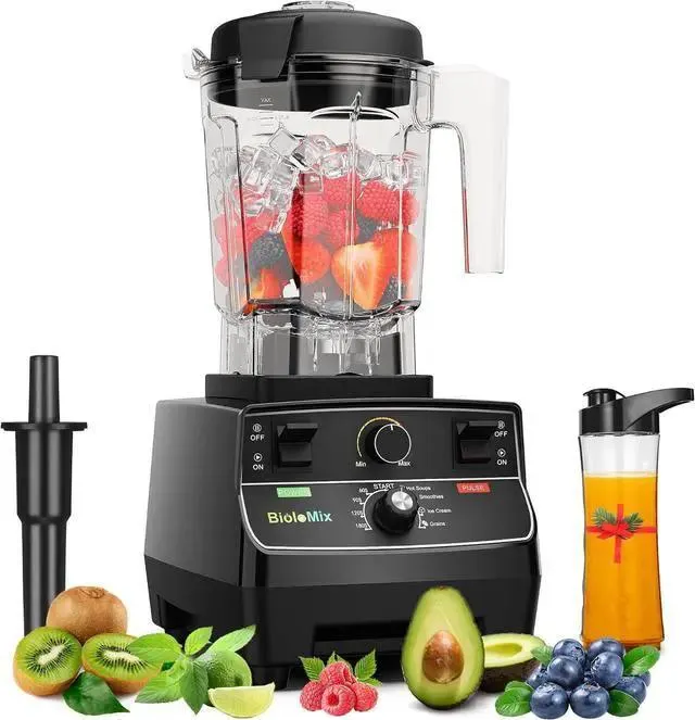 Professional Smoothie Blender, Countertop Blender, Commercial Blender 2200W High Power with 68oz Pitcher, Smart Timer, blenders for kitchen for smoothies, ice, Soup, fish, Dessert With 1 Juice Glass