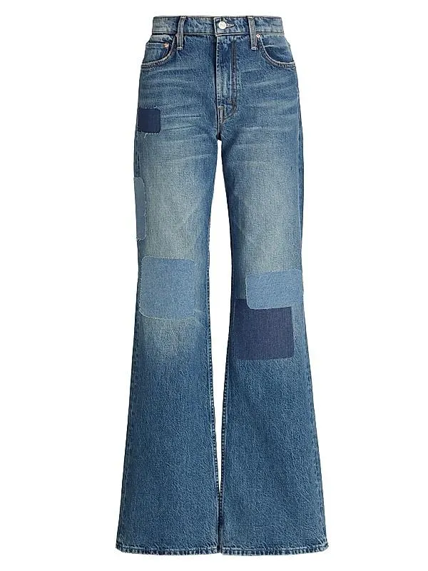 The Bookie Heel Patchwork Flared Jeans