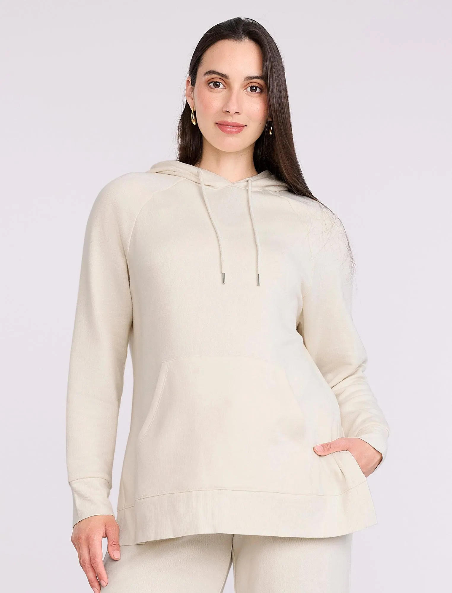 Maternity Tunic Hoodie with Side Slits