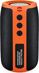 Bluetooth Speaker,MusiBaby Speakers Bluetooth Wireless,Waterproof,Outdoor,Portable Speaker with Stereo Sound,Booming Bass,Dual Pairing,Bluetooth 5.0,24H Play,Speaker for Home,Party,Travel,Gifts-Orange