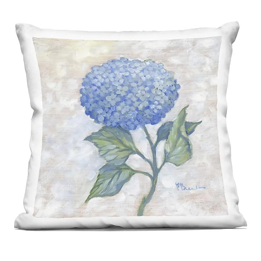 Stupell Industries Traditional Blue Hydrangea Bloom Decorative Printed Pillow Design by Paul Brent