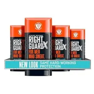Right Guard Xtreme Defense Invisible Solid Antiperspirant & Deodorant, Arctic Refresh Scent, 5-in-1 Protection for Men, 72-Hour Odor Control, 2.6 oz. (4 count)