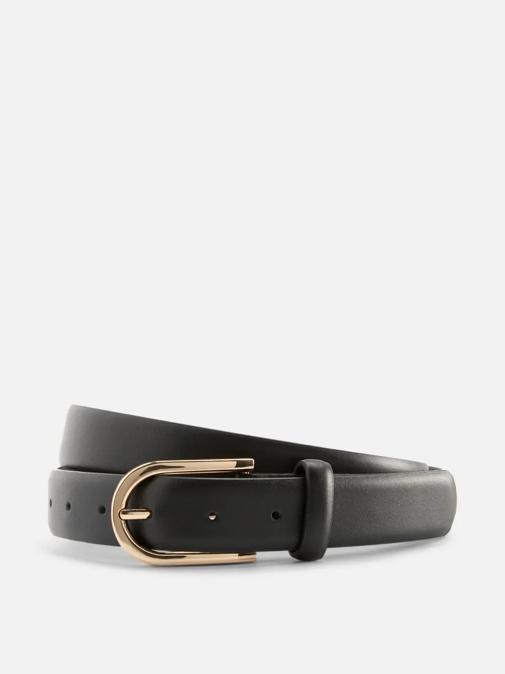 The Edit Leather Skinny Belt