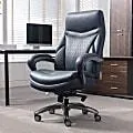 Shaquille O'Neal™ Maximos Big & Tall Ergonomic Vegan Leather High-Back Executive Office Chair, Blue/Silver, BIFMA Compliant