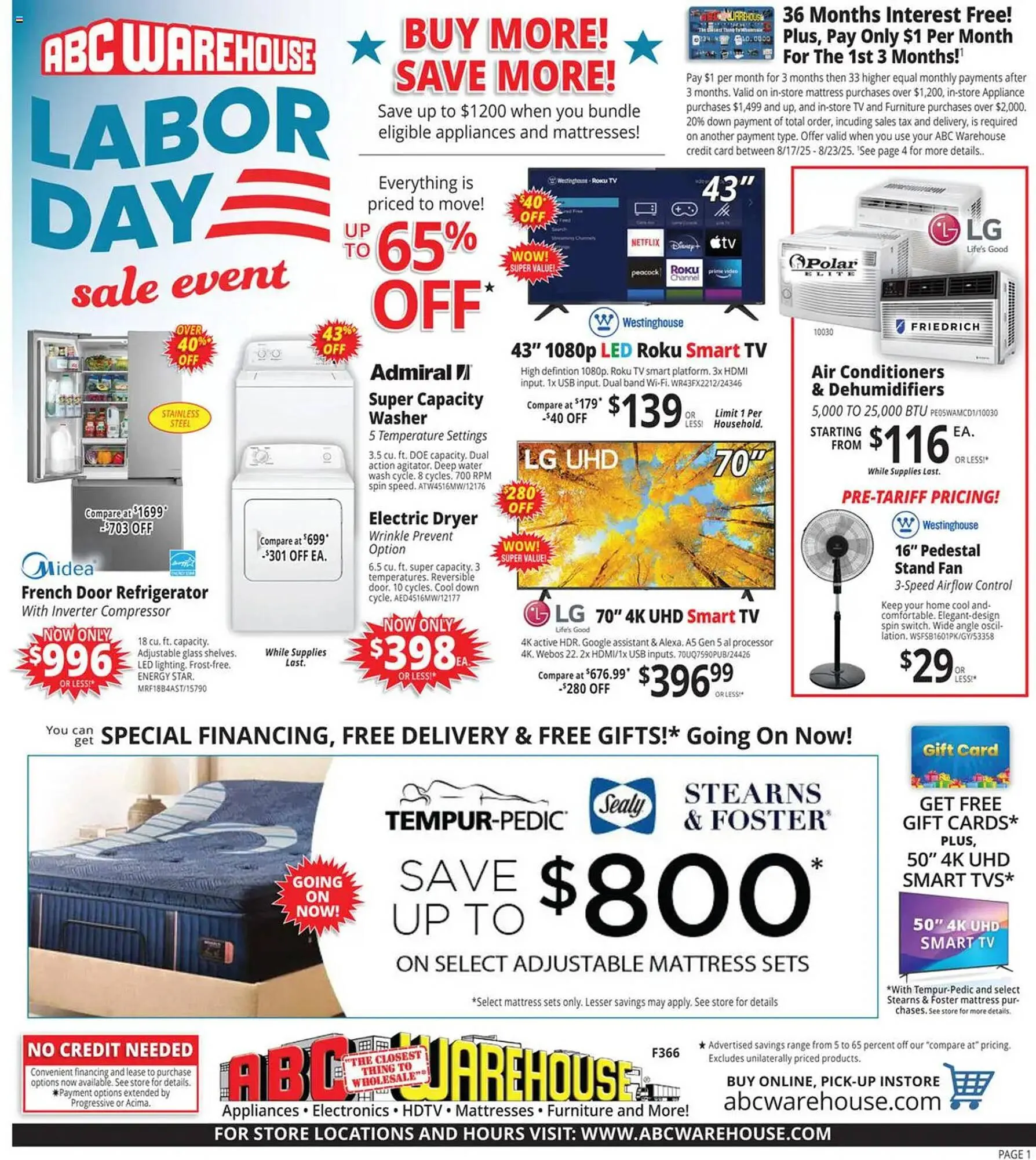 ABC Warehouse Weekly Ad - 1