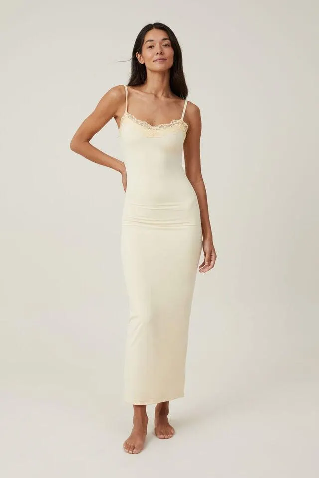 Soft Lounge Lace Trim Maxi