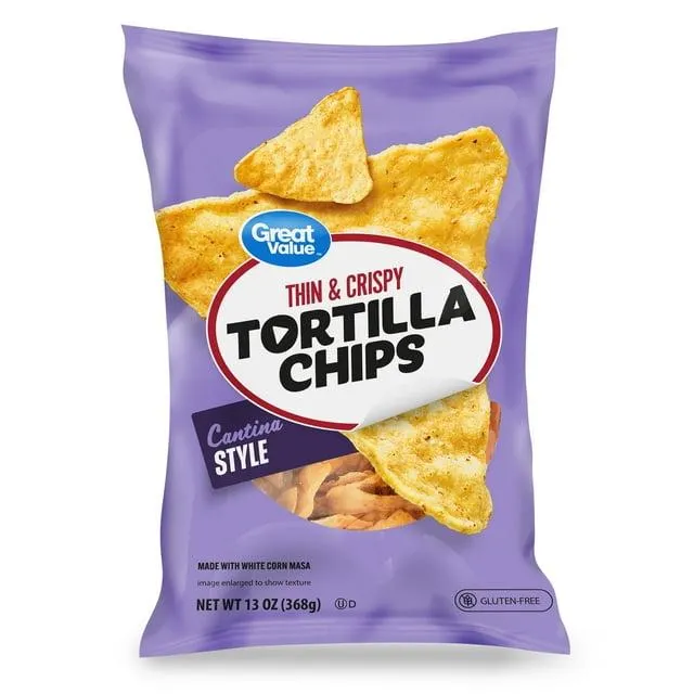 Great Value Thin & Crispy Cantina Style Tortilla Chips, 13 oz Bag