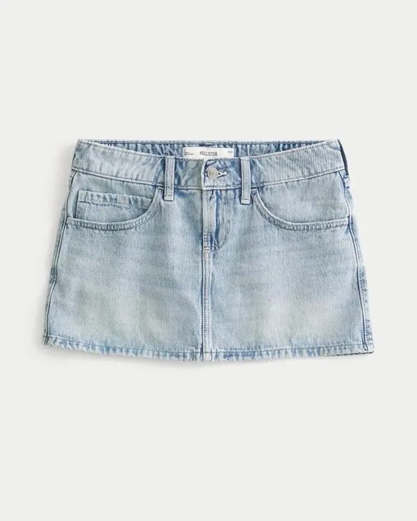 Light Wash Denim Mini Skort