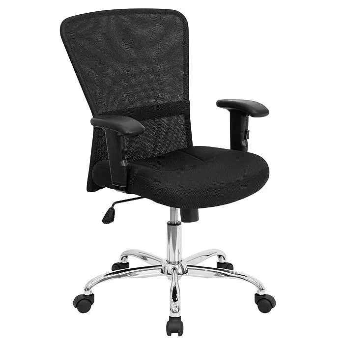 Flash Furniture Jasmine Ergonomic Mesh Swivel Mid-Back Task Office Chair,