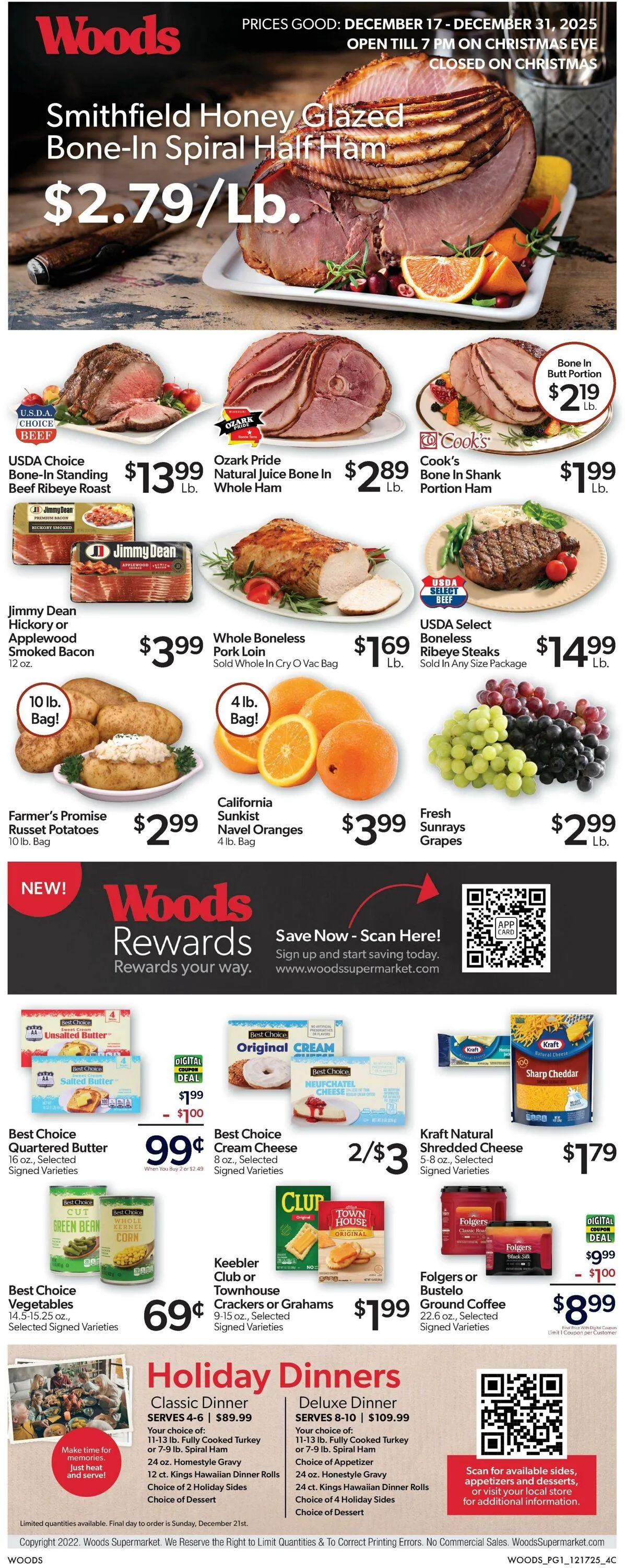 Weekly ad Woods Supermarket from December 17 to December 31 2025 - Page 1