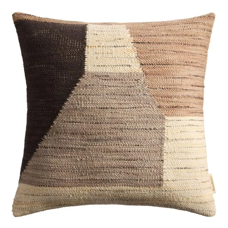 Neutral Woven Abstract Throw Pillow
