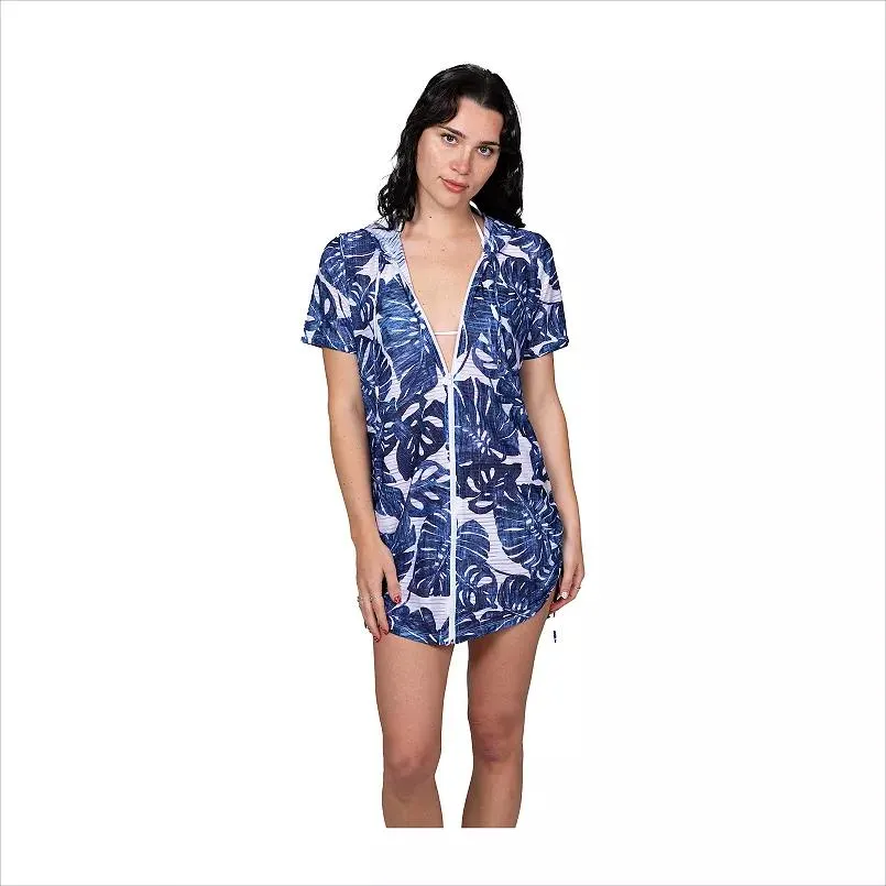 Women's Portocruz Short Sleeve Zip Hoodie Swim Cover Up